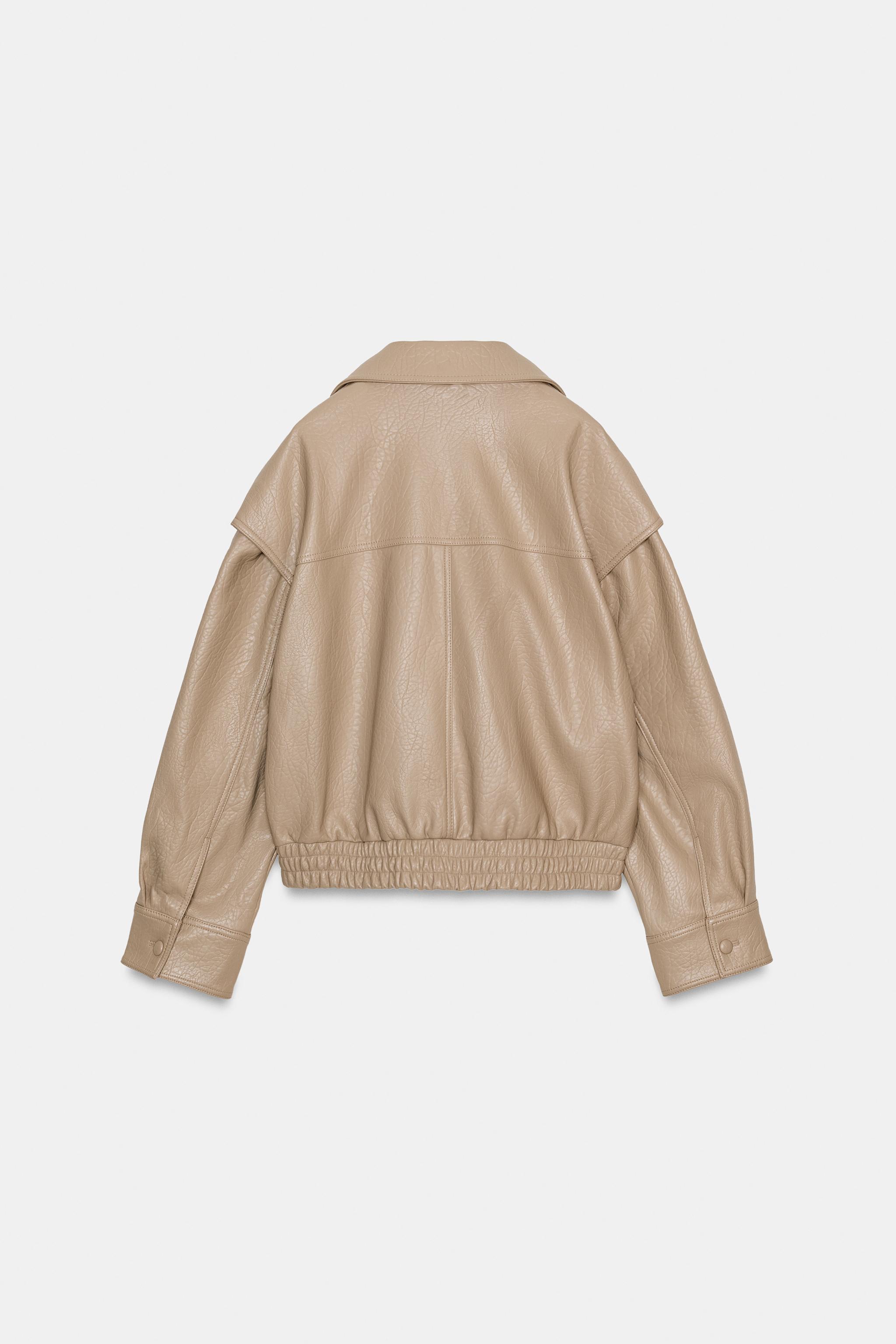 FAUX LEATHER BOMBER JACKET